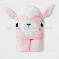 Bebê / recém-nascido / toalha de banho com capuz infantil - Pink Llama, feito de algodão macio e absorvente 100% Terry